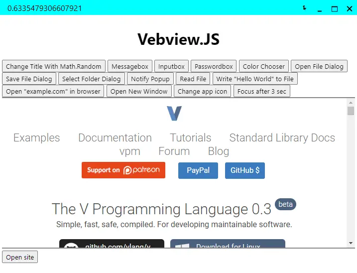 Preview of Vebview.JS